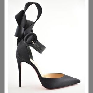 Christian Louboutin Black Raissa 100 Crepe Satin